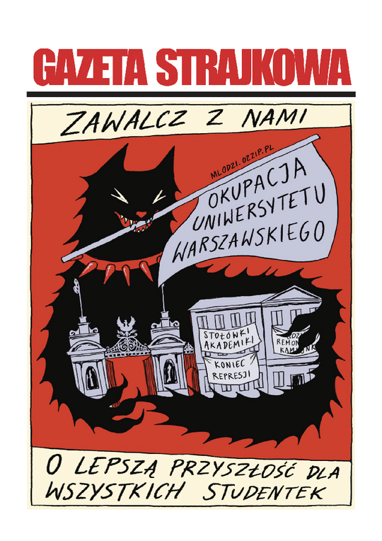 Okładka Gazeta strajkowa: okupujemy Uniwersytet Warszawski!